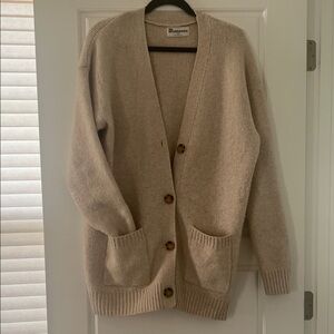 Beige Button-Up Cardigan